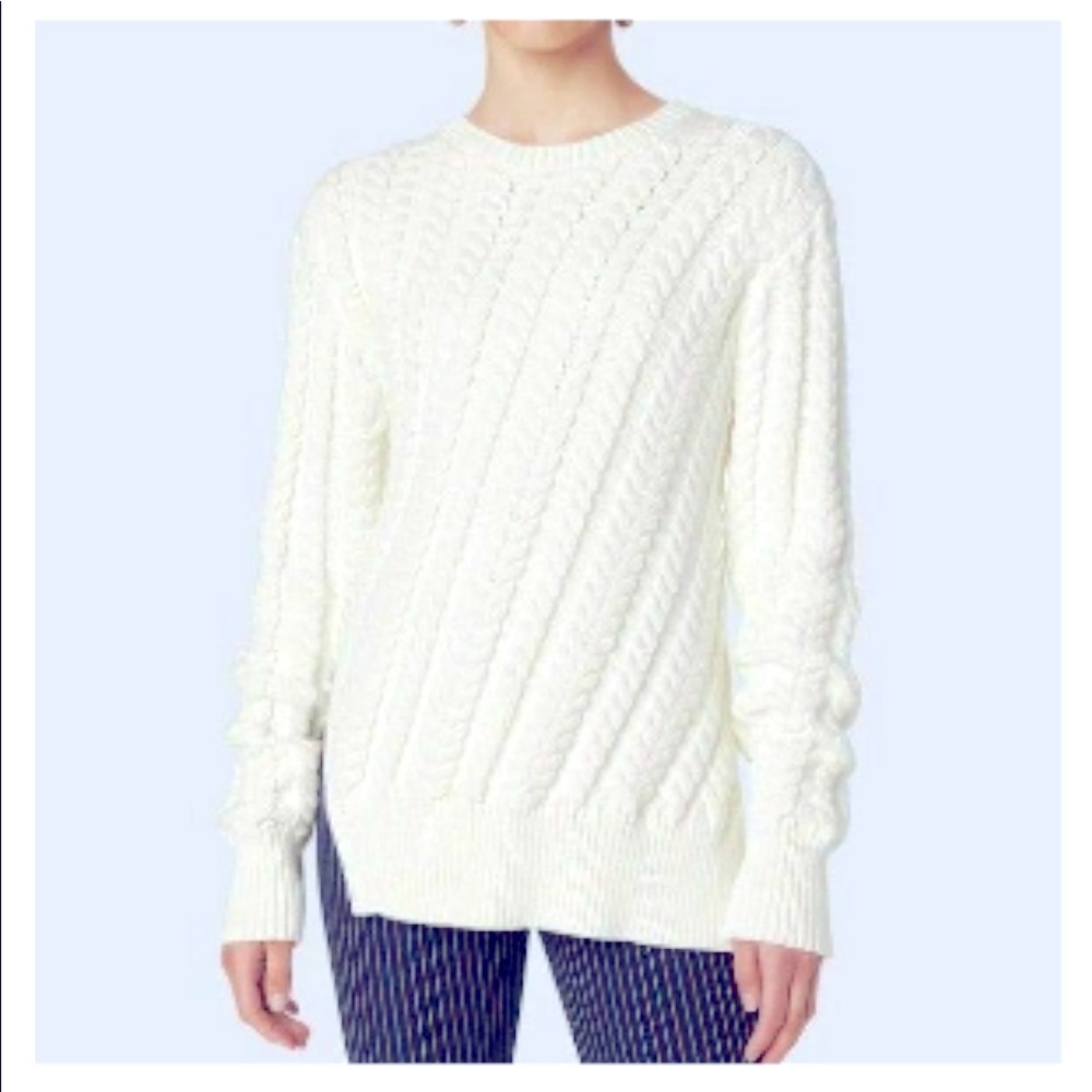 Derek Lamb IO Crosby White Crew Neck Sweater NWT